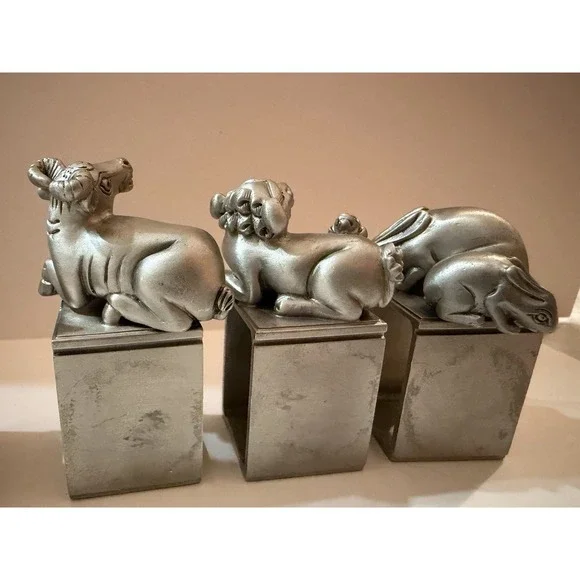 Tumasek Solid Pewter – Eight Immortals & Auspicious Animals (Set of 6)